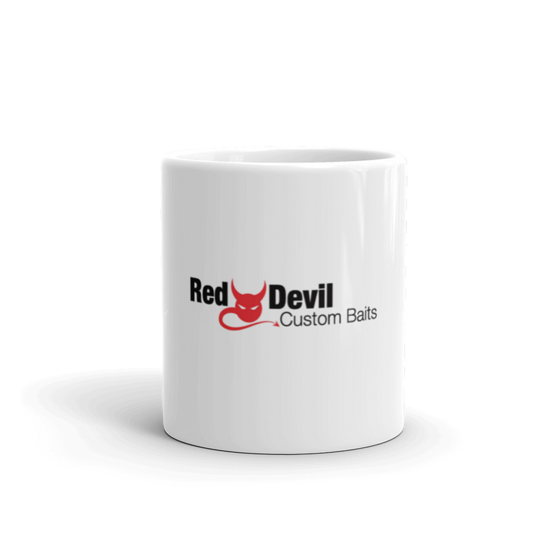 Red Devil White glossy mug