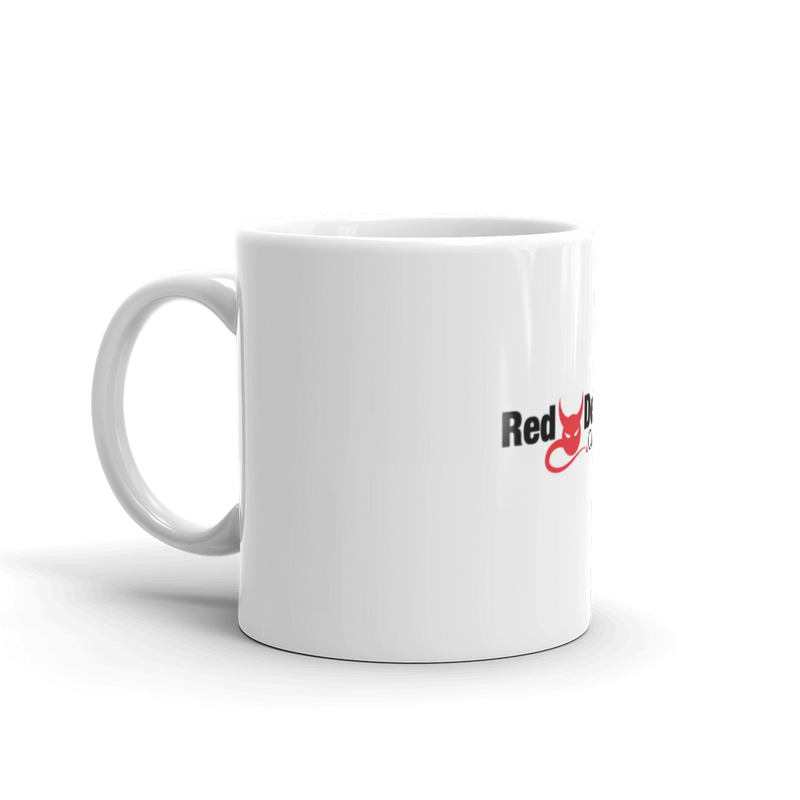 Red Devil White glossy mug