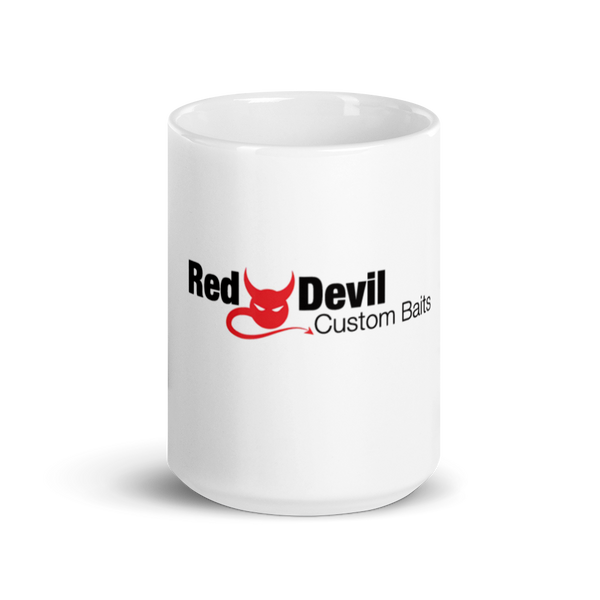 Red Devil White glossy mug