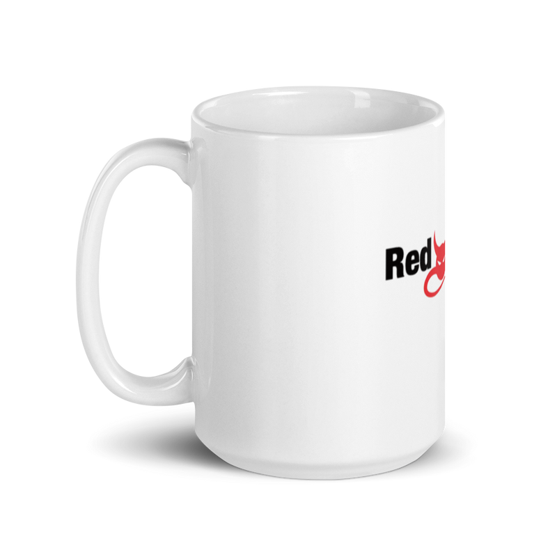 Red Devil White glossy mug